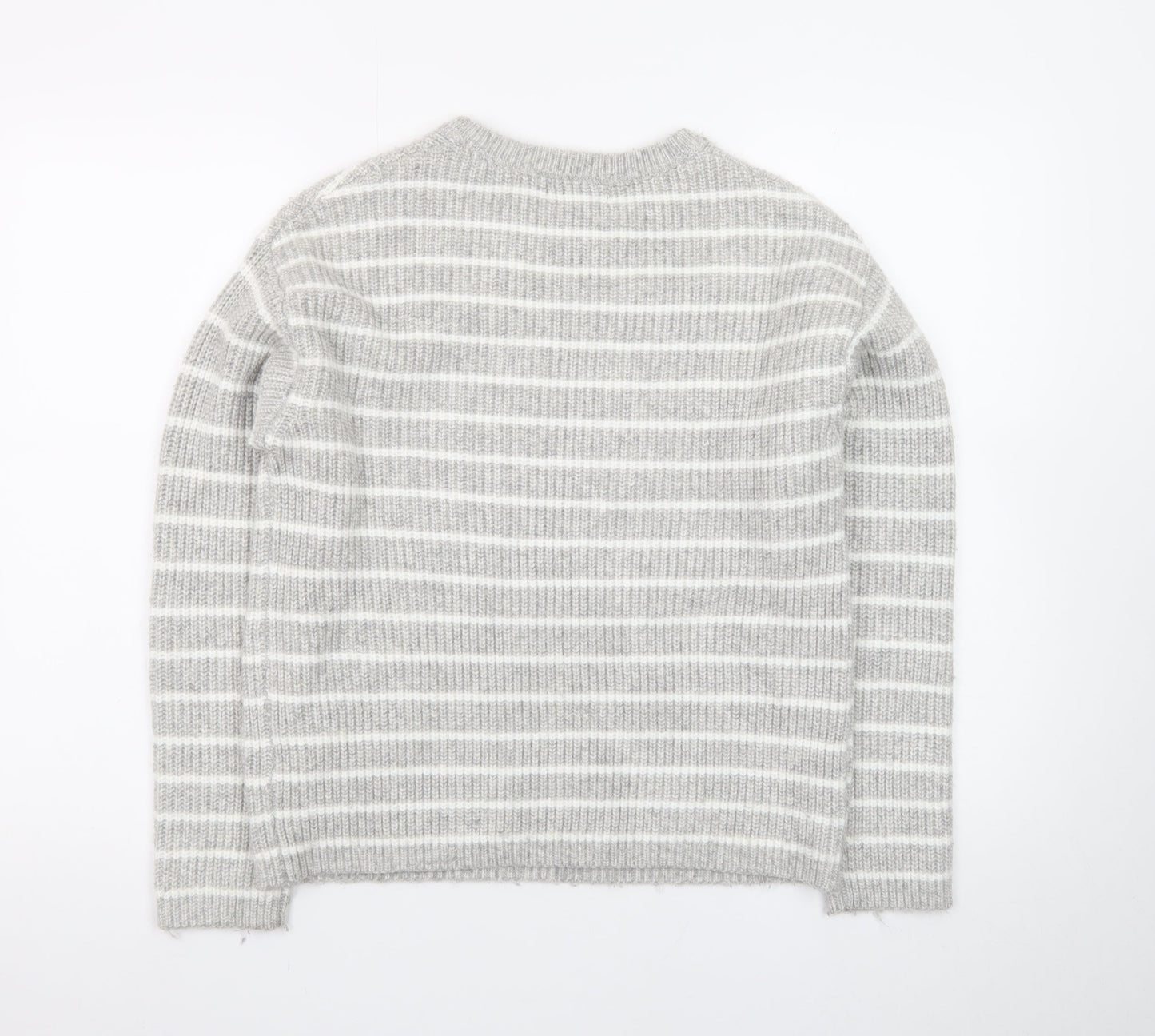 Marks and Spencer Women’s Grey Striped Knit Pullover Jumper Size S