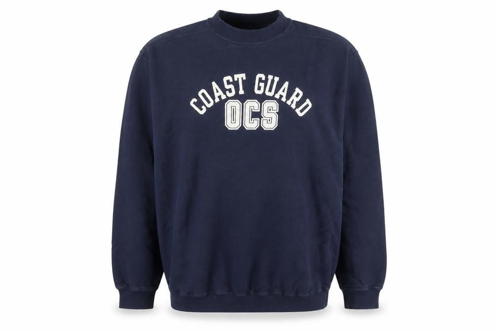 The Cotton Exchange Mens Navy Blue XL Crew Neck College Sweatshirt
