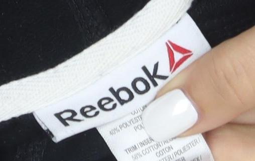 Reebok Womens Black Short Sleeve Hooded Pullover Hoodie Size M