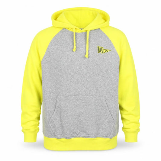 Hurley Men's XL Grey & Yellow Pullover Hoodie with Logo