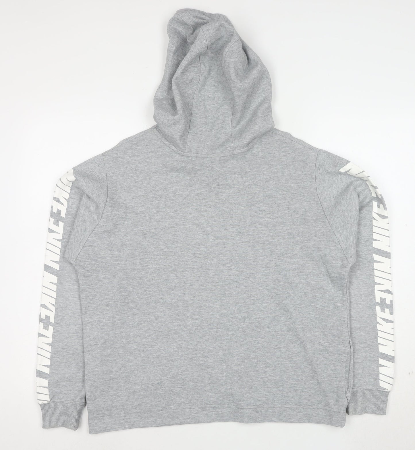 Nike Men's Grey Pullover Hoodie Size M Sportswear Logo Style