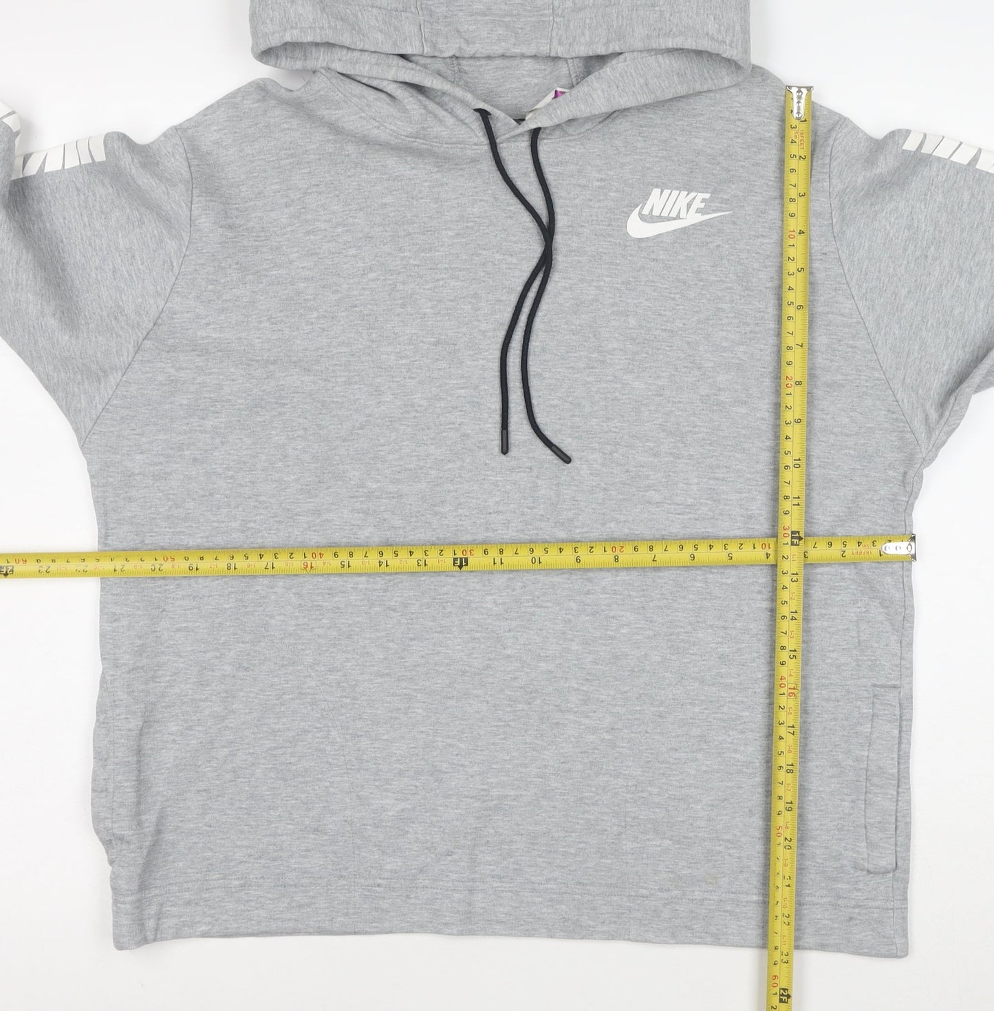 Nike Men's Grey Pullover Hoodie Size M Sportswear Logo Style