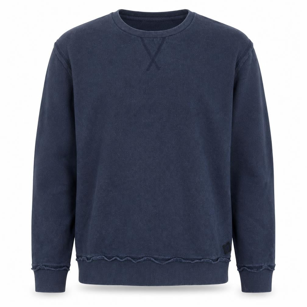 Markham Men's Blue Cotton Crew Neck Pullover Sweatshirt L
