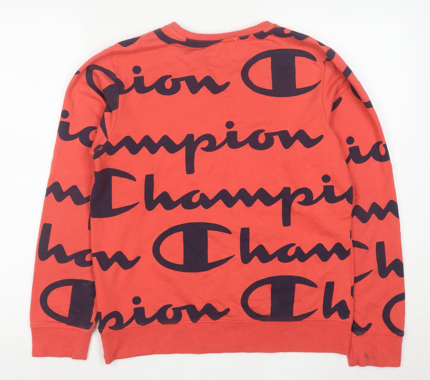 Champion Womens Red Crew Neck Pullover Sweatshirt Size L