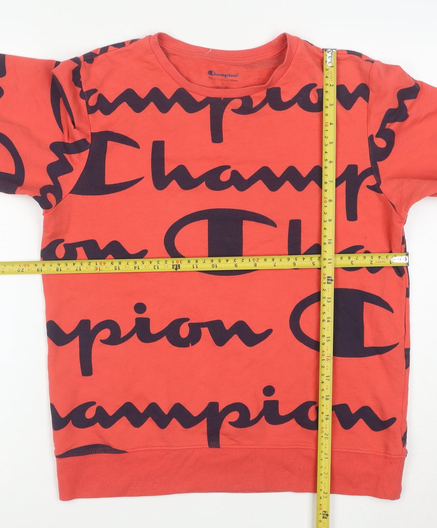 Champion Womens Red Crew Neck Pullover Sweatshirt Size L