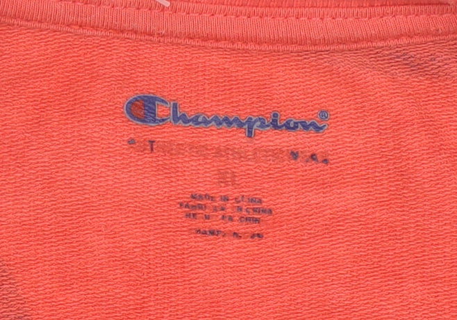 Champion Womens Red Crew Neck Pullover Sweatshirt Size L