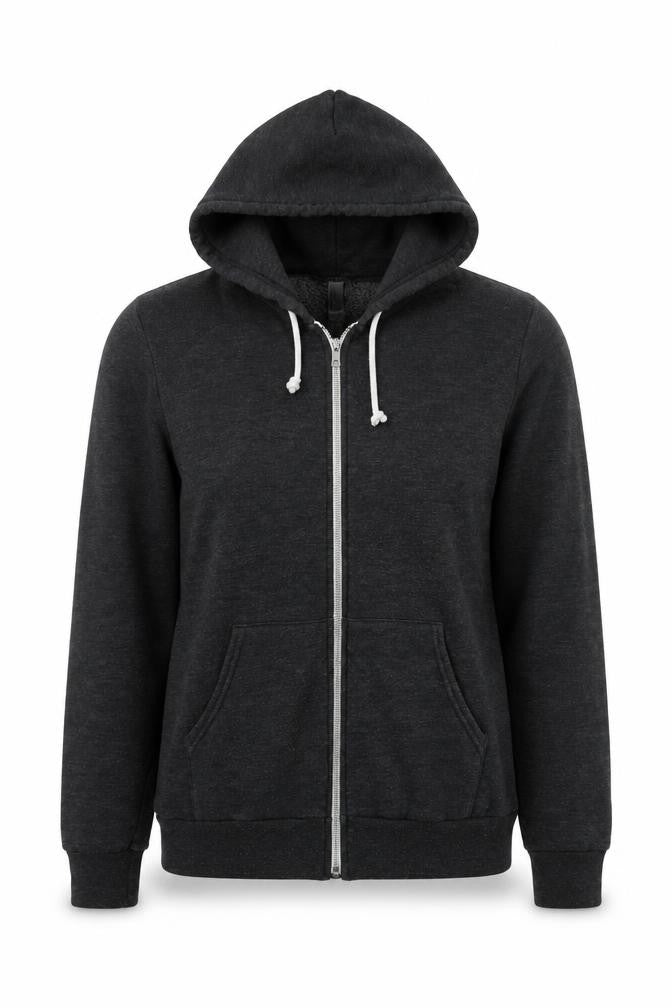 American Apparel Womens Dark Grey Full Zip Hoodie Size S Cotton Blend Graphic