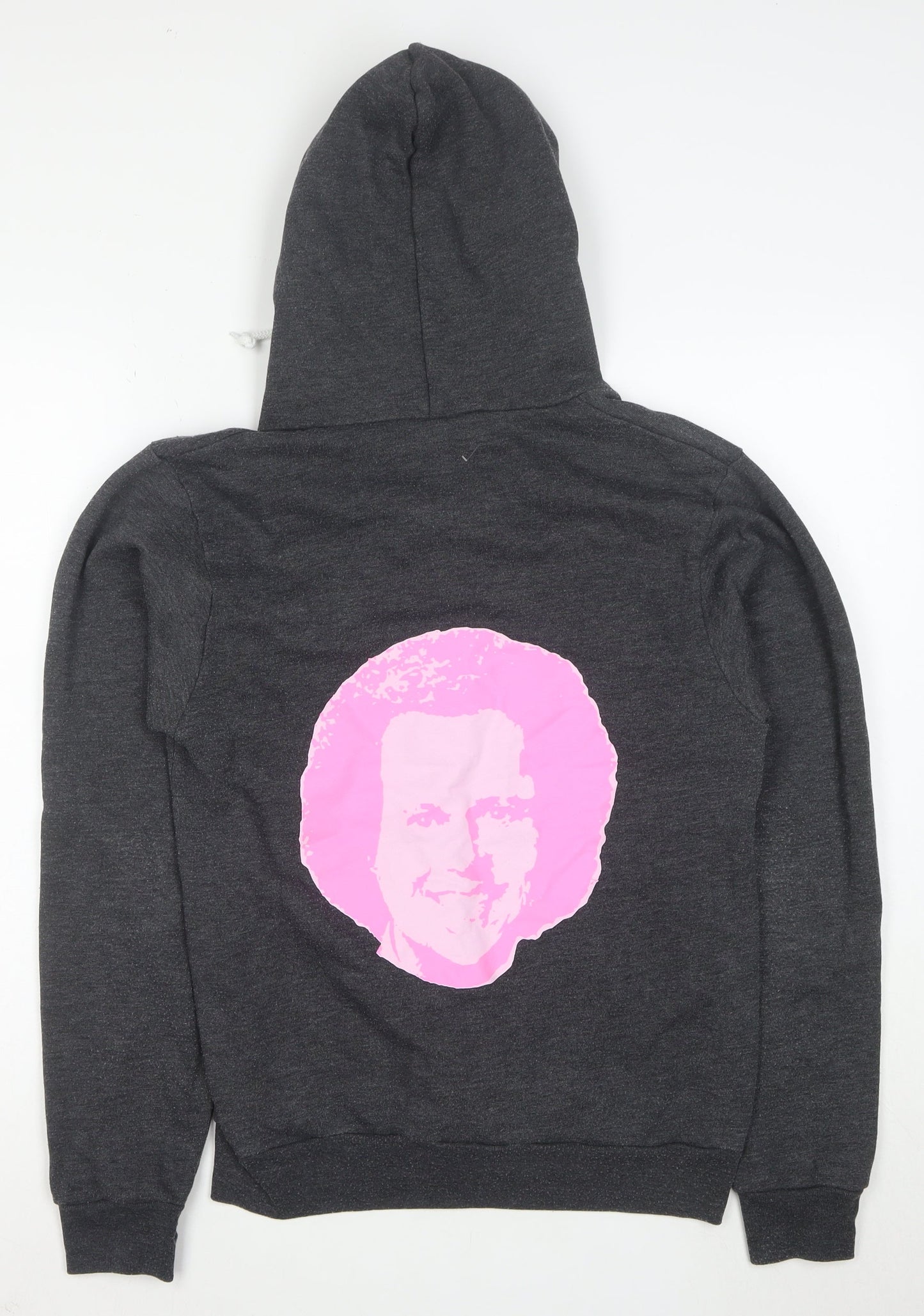 American Apparel Womens Dark Grey Full Zip Hoodie Size S Cotton Blend Graphic
