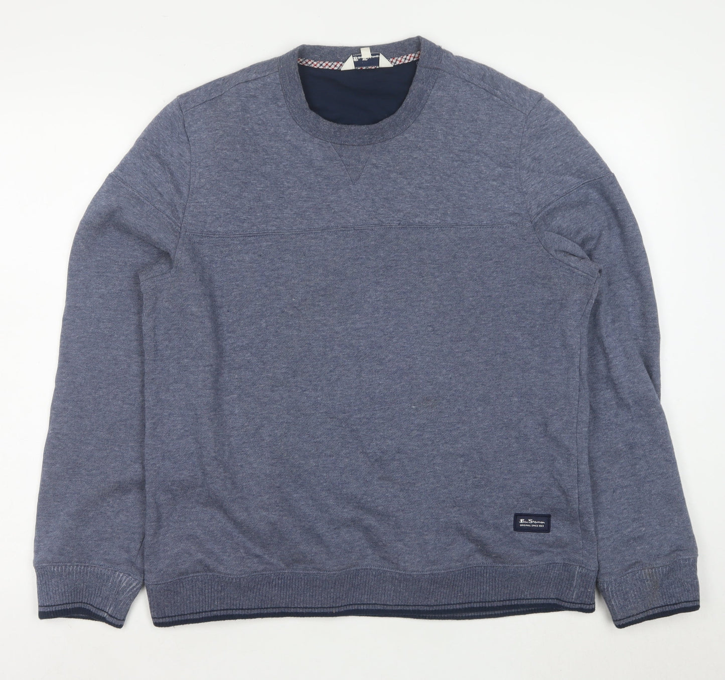 Ben Sherman Men Blue M Crew Neck Pullover Sweatshirt