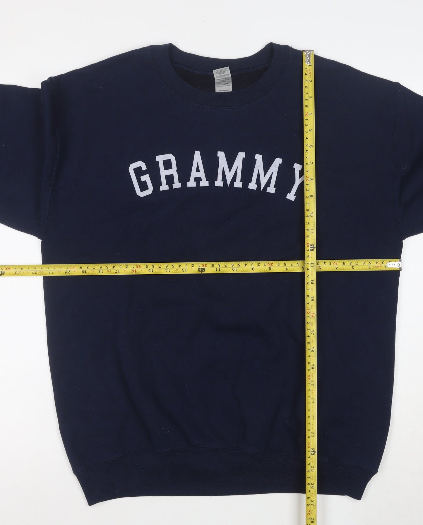 Gildan Men's Blue Heavy Blend Crew Neck Logo Sweatshirt M