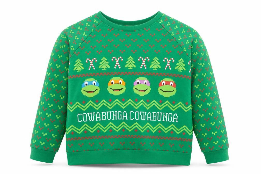 Nickelodeon Boys Green Teenage Mutant Ninja Turtles Christmas Sweatshirt XL 15-17 Years