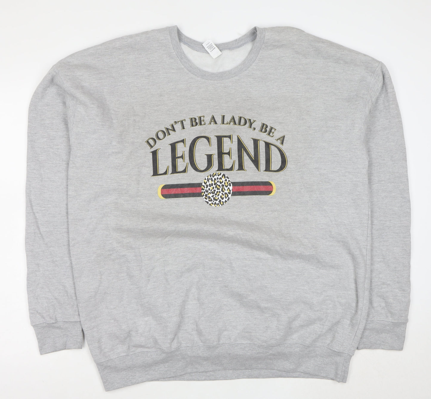 Tultex Unisex Grey XL Crew Neck Graphic Print Sweatshirt