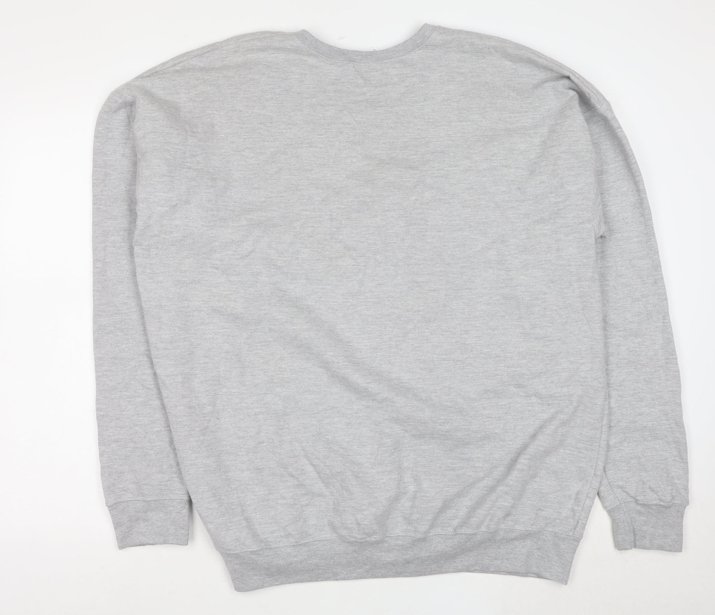 Tultex Unisex Grey XL Crew Neck Graphic Print Sweatshirt