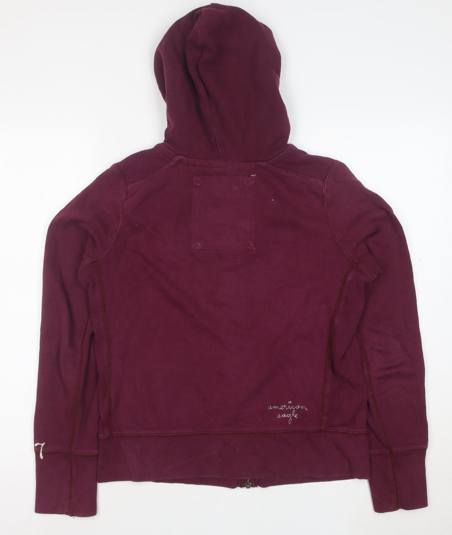 American Eagle Men's Purple Full Zip Hooded Sweatshirt Size M