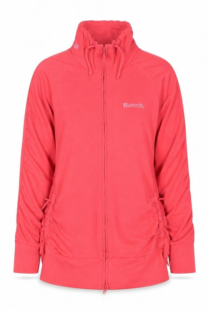 Bench Women's Pink Full Zip Hoodie Size L 100% Cotton Casual Sweatshirt