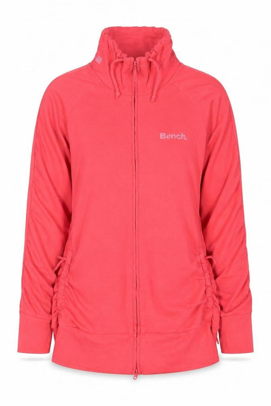 Bench Women's Pink Full Zip Hoodie Size L 100% Cotton Casual Sweatshirt