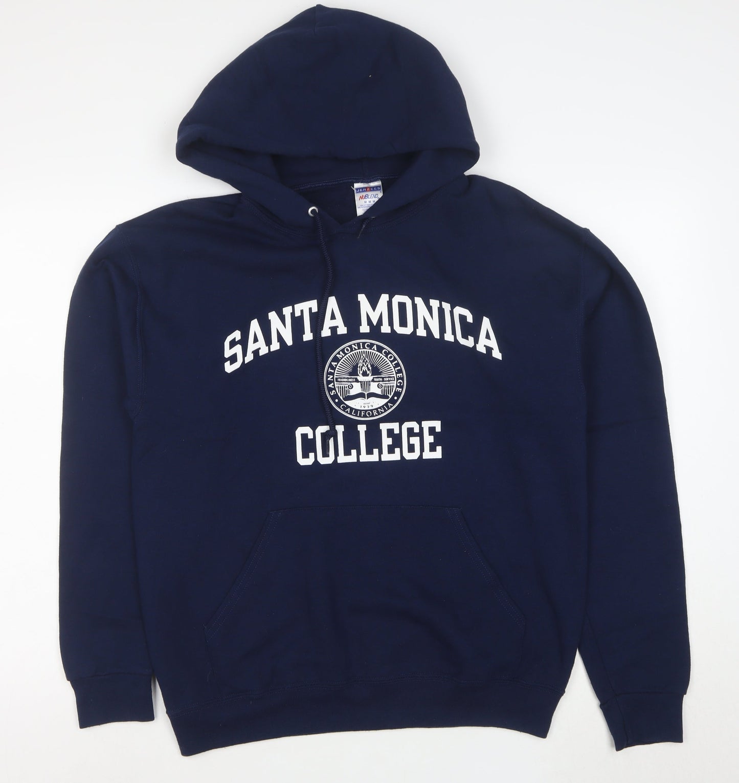 Jerzees Men's Blue Santa Monica College Pullover Hoodie Medium