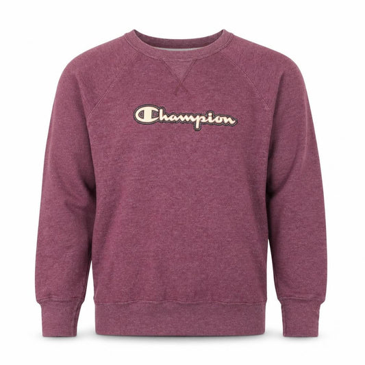 Champion Mens Purple Crew Neck Logo Sweatshirt Size L Regular Fit