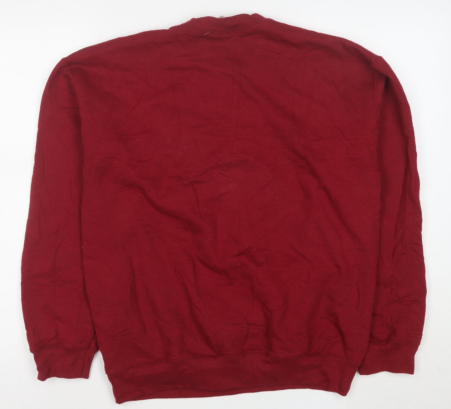 Gildan Men's Red Pullover Fleece Crew Neck Sweatshirt Size M