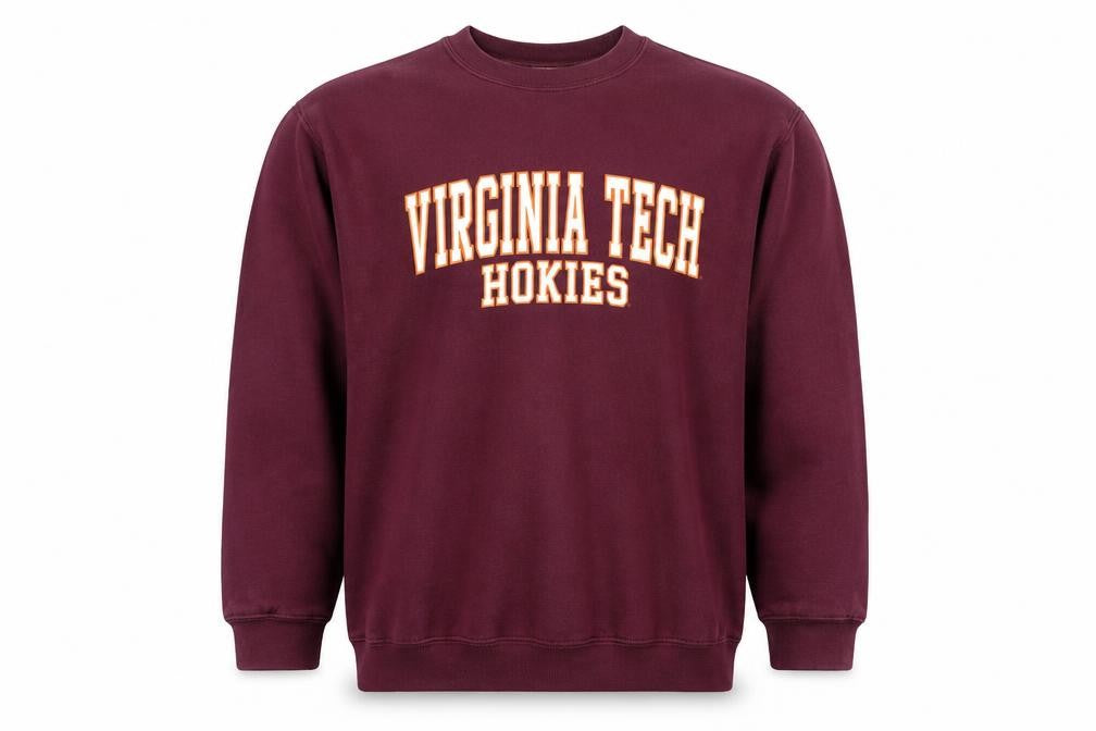 MY SPORT Mens Red L Crew Neck Pullover Sweatshirt Virginia Tech Logo
