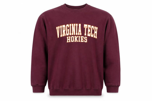 MY SPORT Mens Red L Crew Neck Pullover Sweatshirt Virginia Tech Logo
