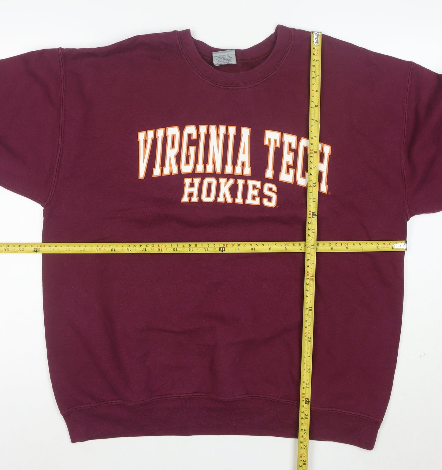 MY SPORT Mens Red L Crew Neck Pullover Sweatshirt Virginia Tech Logo