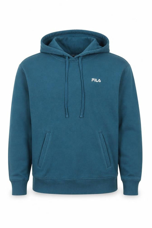 Fila Mens Blue Pullover Hoodie Size S Regular Fit Hooded Sweatshirt