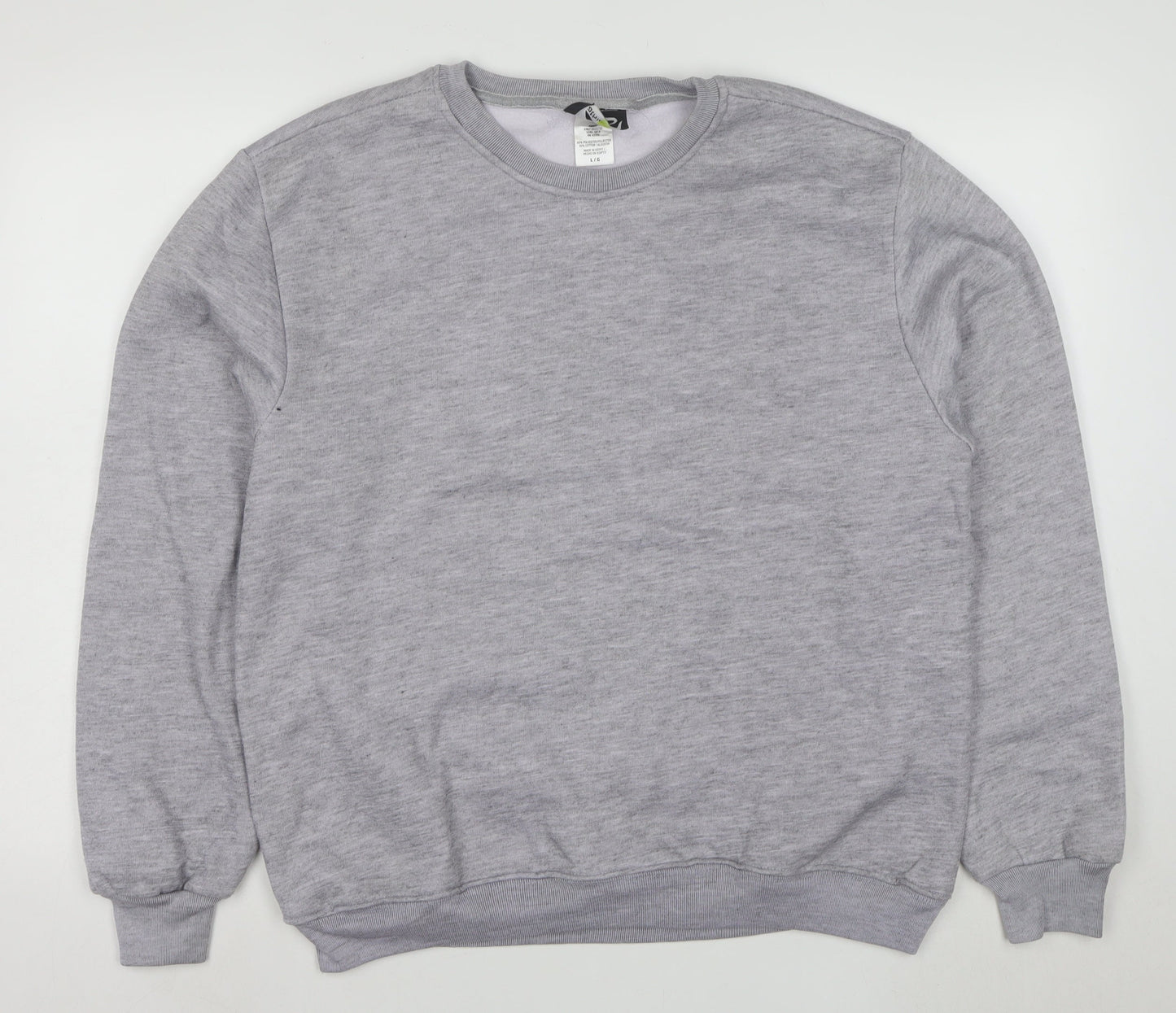 Athletech Mens Grey L Pullover Crew Neck Fleece Sweatshirt