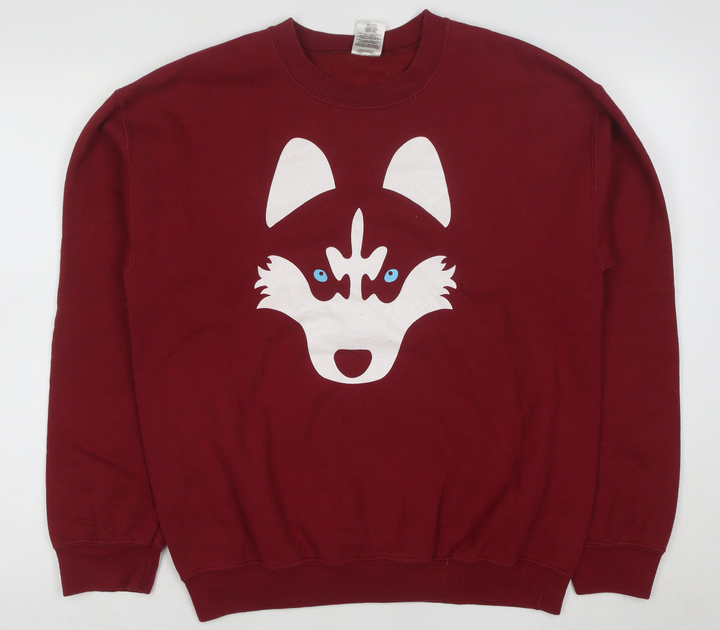 Gildan Men's Red Animal Graphic Heavyweight Pullover Sweatshirt M