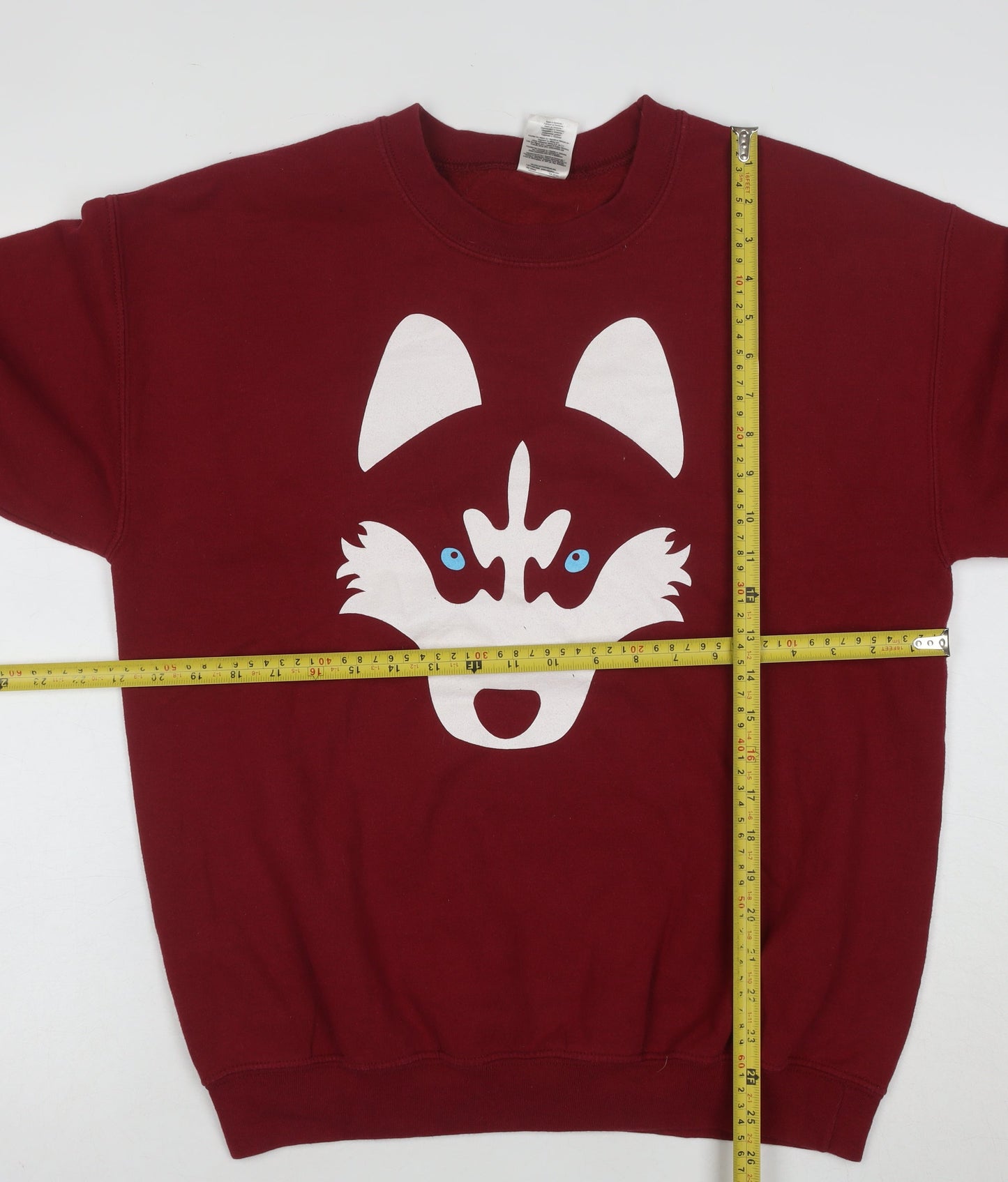 Gildan Men's Red Animal Graphic Heavyweight Pullover Sweatshirt M