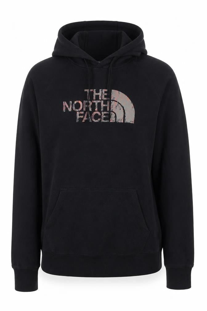The North Face Women's Black Pullover Hoodie Size M Logo Print Cotton Blend