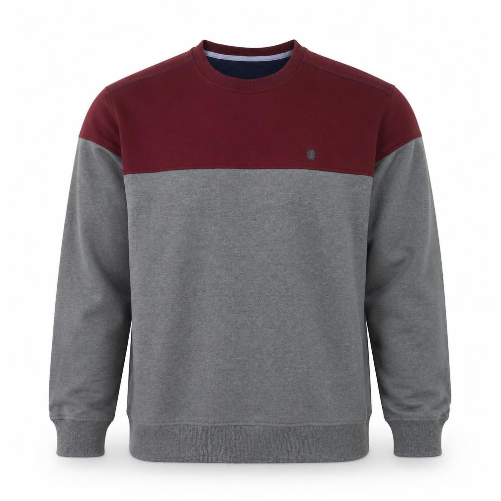 IZOD Men’s Grey Burgundy Colour Block Stretch Sweatshirt XL