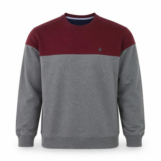 IZOD Men’s Grey Burgundy Colour Block Stretch Sweatshirt XL