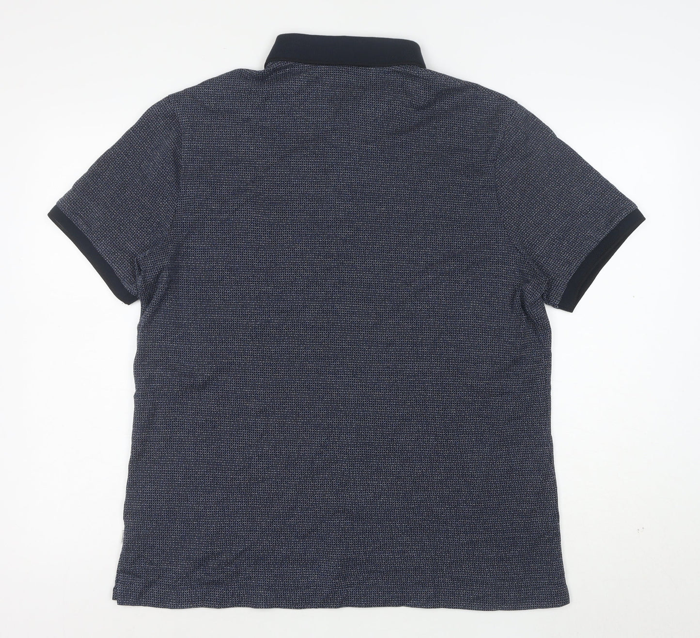 Marks and Spencer Autograph Men's Blue Geometric Polo Shirt XL