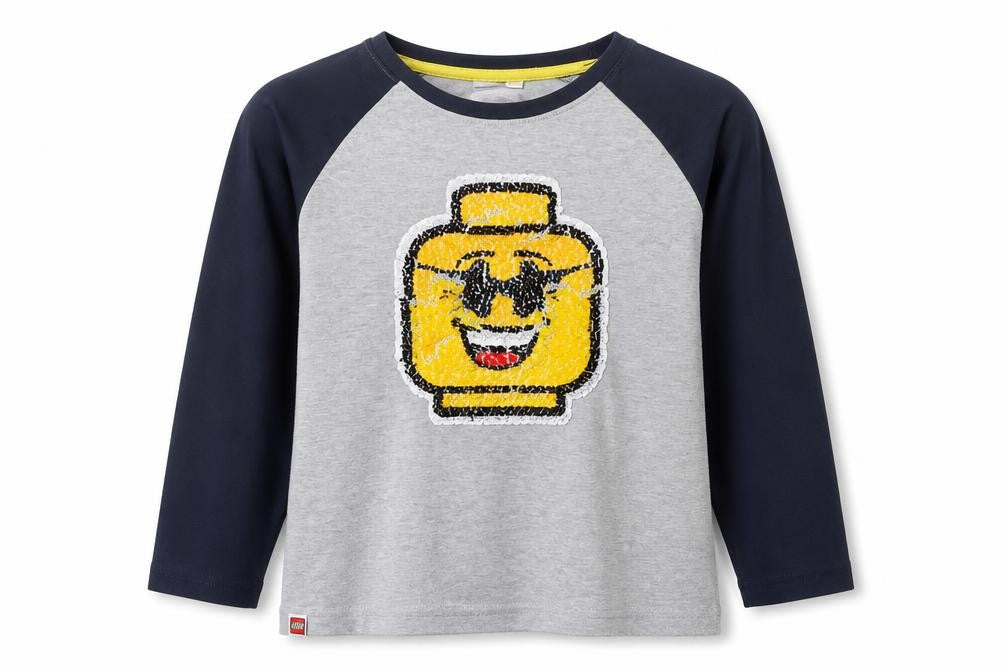John Lewis Boys Grey LEGO Sequin Long Sleeve T-Shirt 4-5 Years