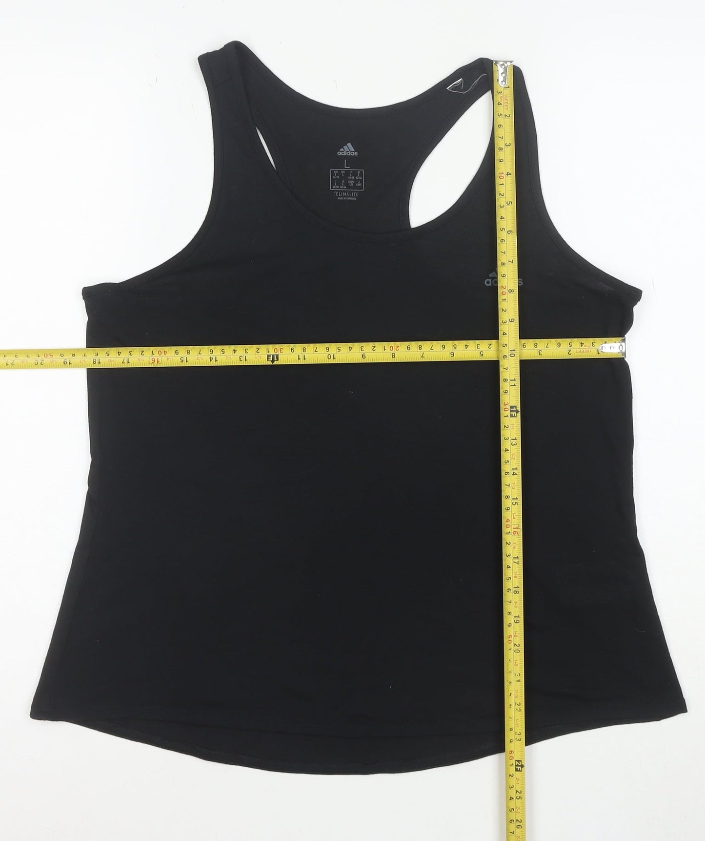 Adidas Womens Black Climalite Racerback Tank Top L Lightweight Gym