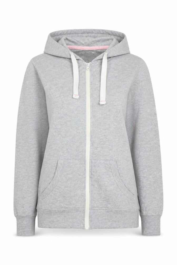 Peter Storm Womens Grey Full Zip Hoodie Size 10 Cotton Blend