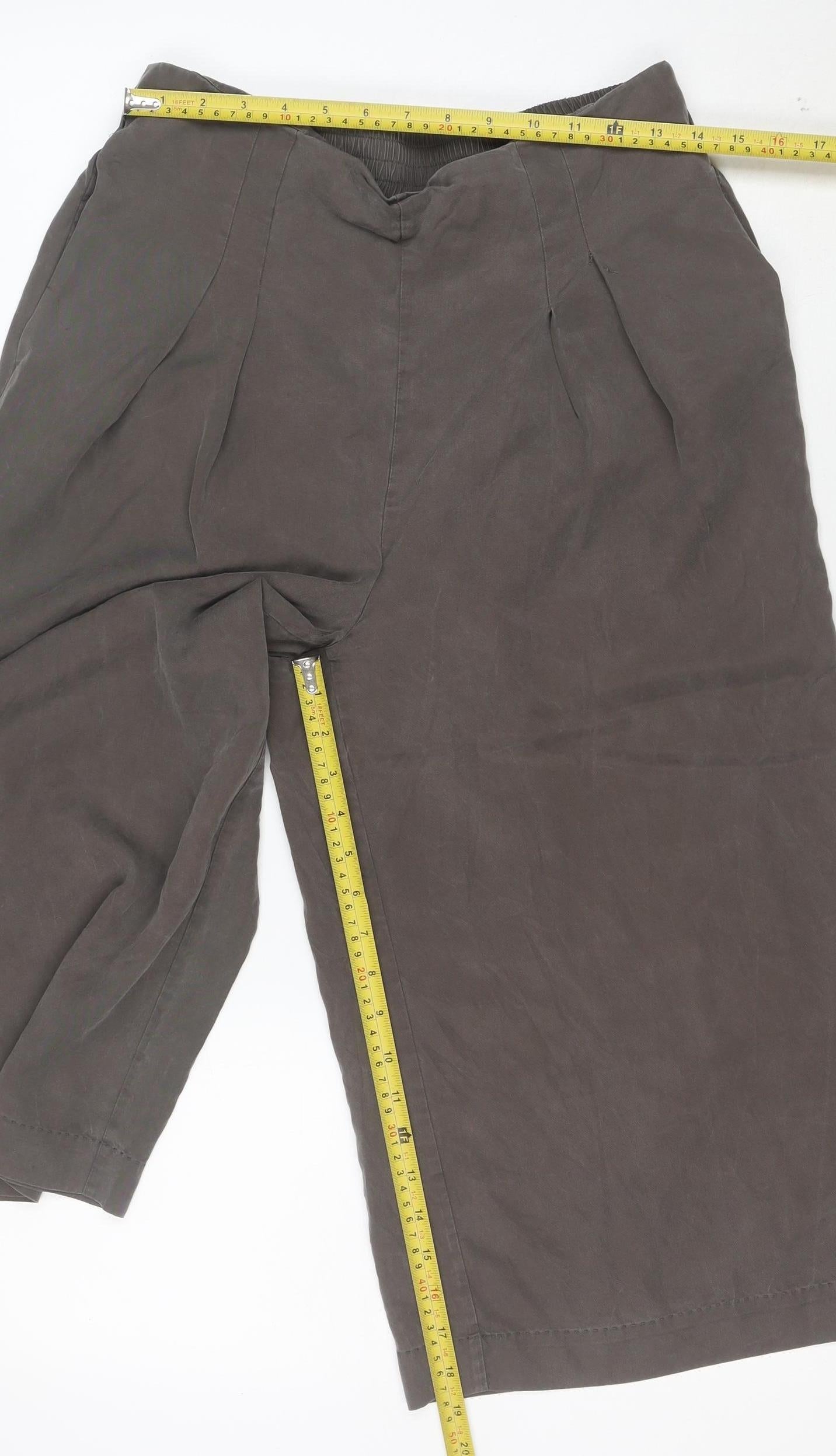 Oliver Bonas Women Grey Wide-Leg Viscose Culottes Size 12