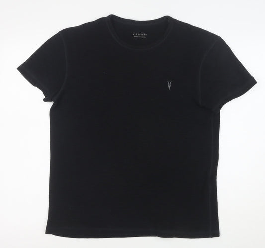 AllSaints Men's Black Crew Neck Short Sleeve T-Shirt Size S