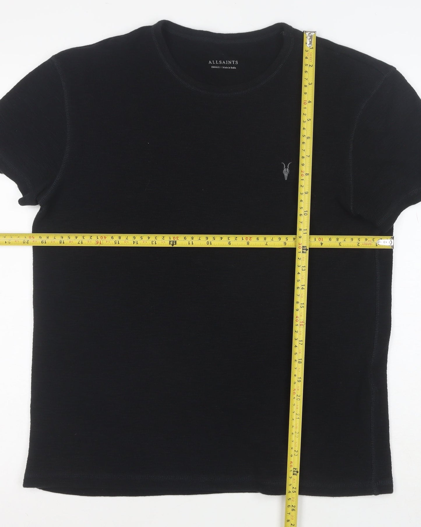 AllSaints Men's Black Crew Neck Short Sleeve T-Shirt Size S