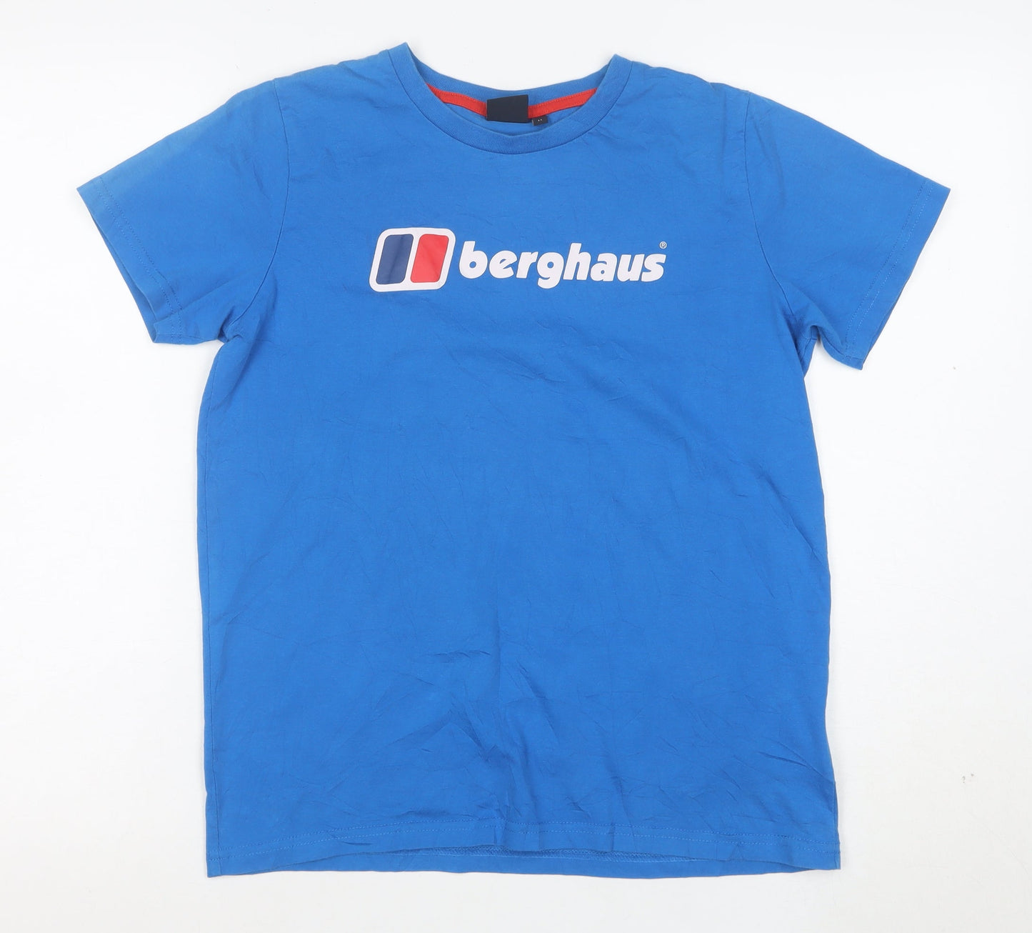 Berghaus Boys Blue 13 Years Logo Cotton Short Sleeve T-Shirt