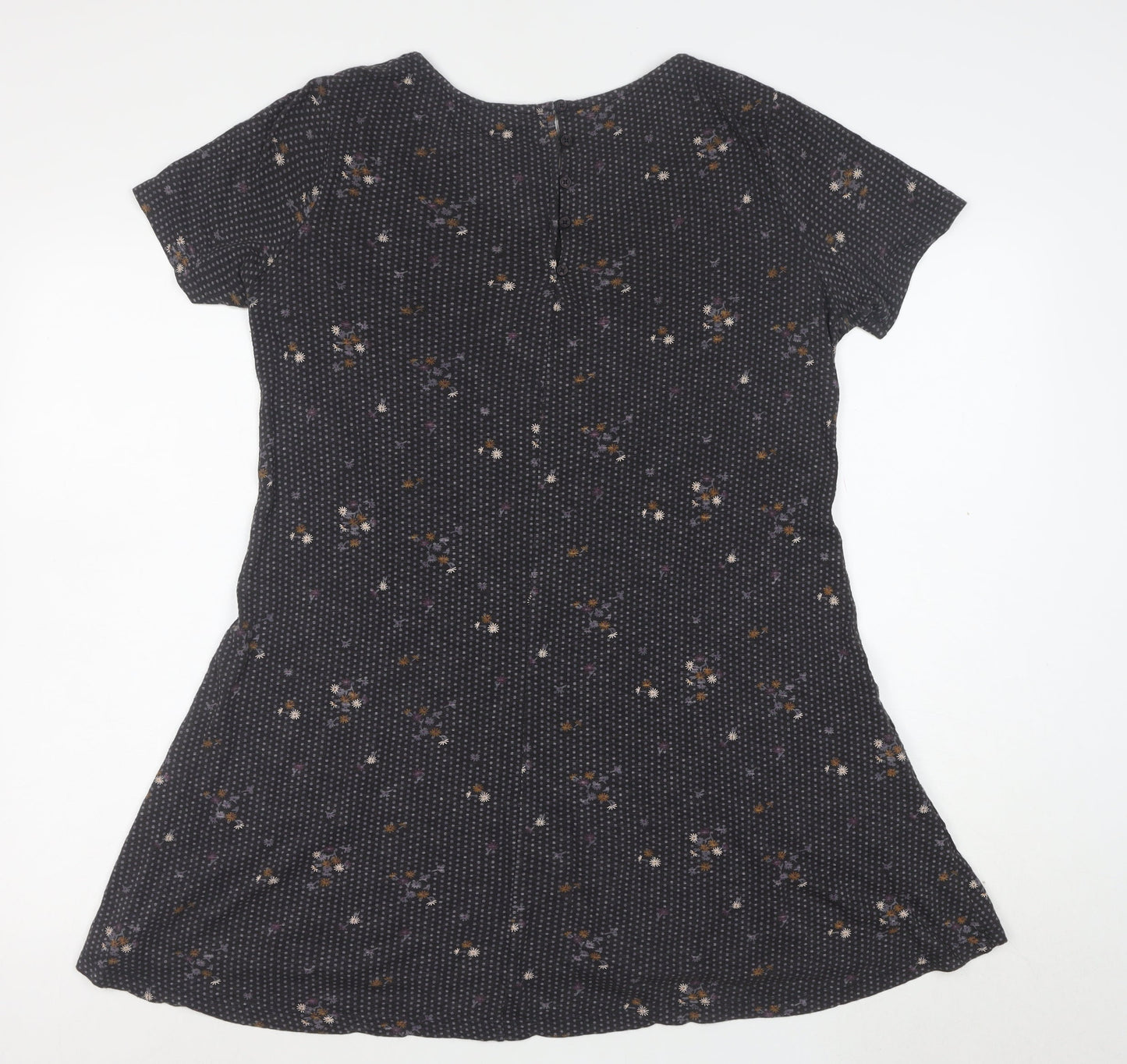 Fat Face Womens Blue Floral Short Sleeve A-Line Dress Size 10