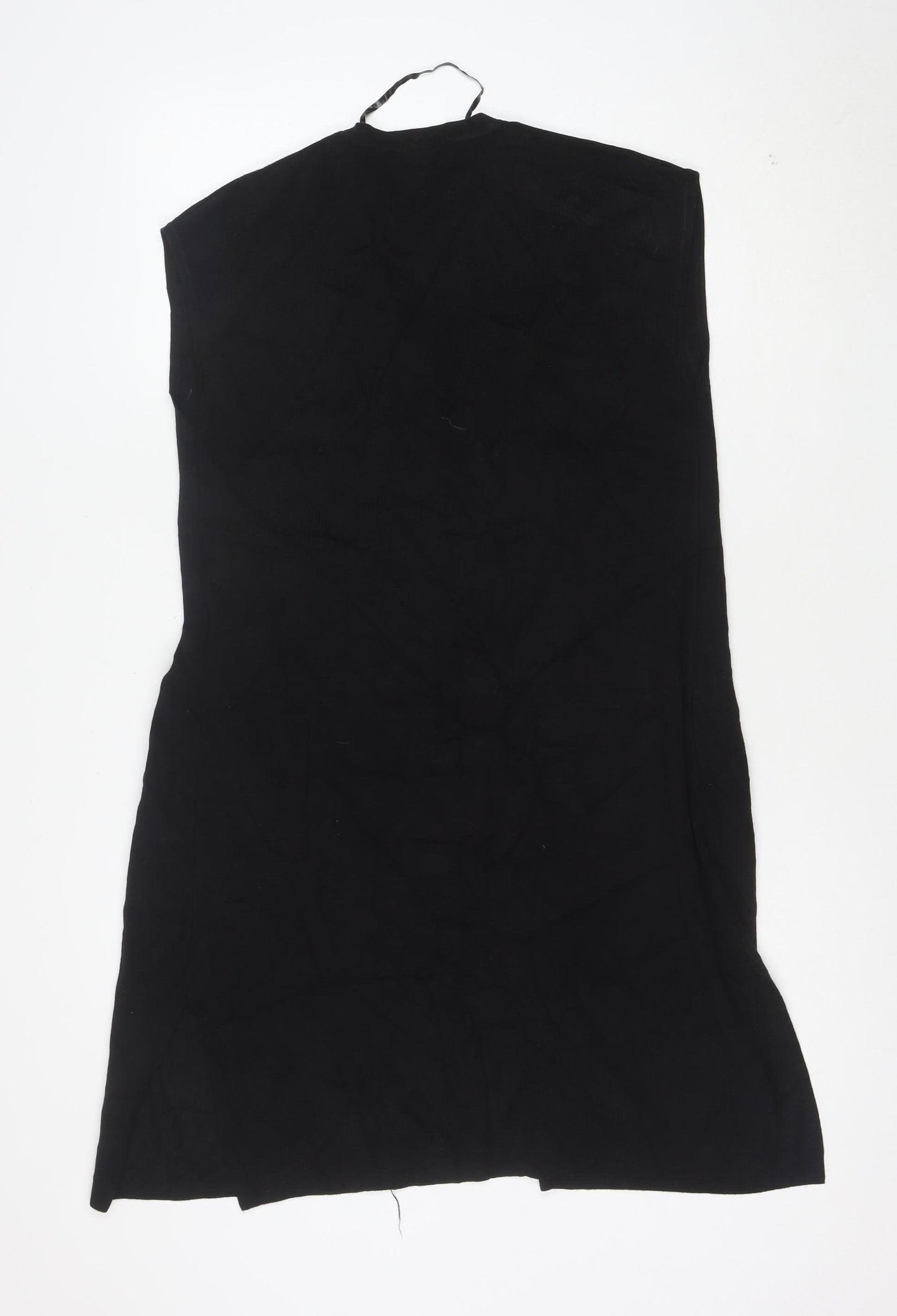 Yest Womens Black V-Neck Sleeveless Long Cardigan Size 8