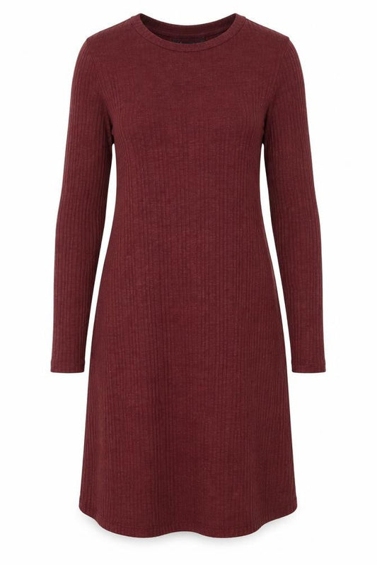 Marks & Spencer Women Red Size 10 Long Sleeve Shift Jersey Dress