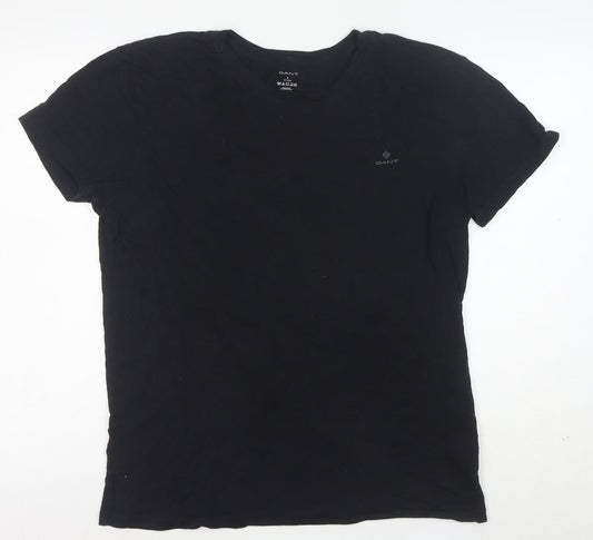 GANT Men's Black Cotton Crew Neck Short Sleeve T-Shirt Size L