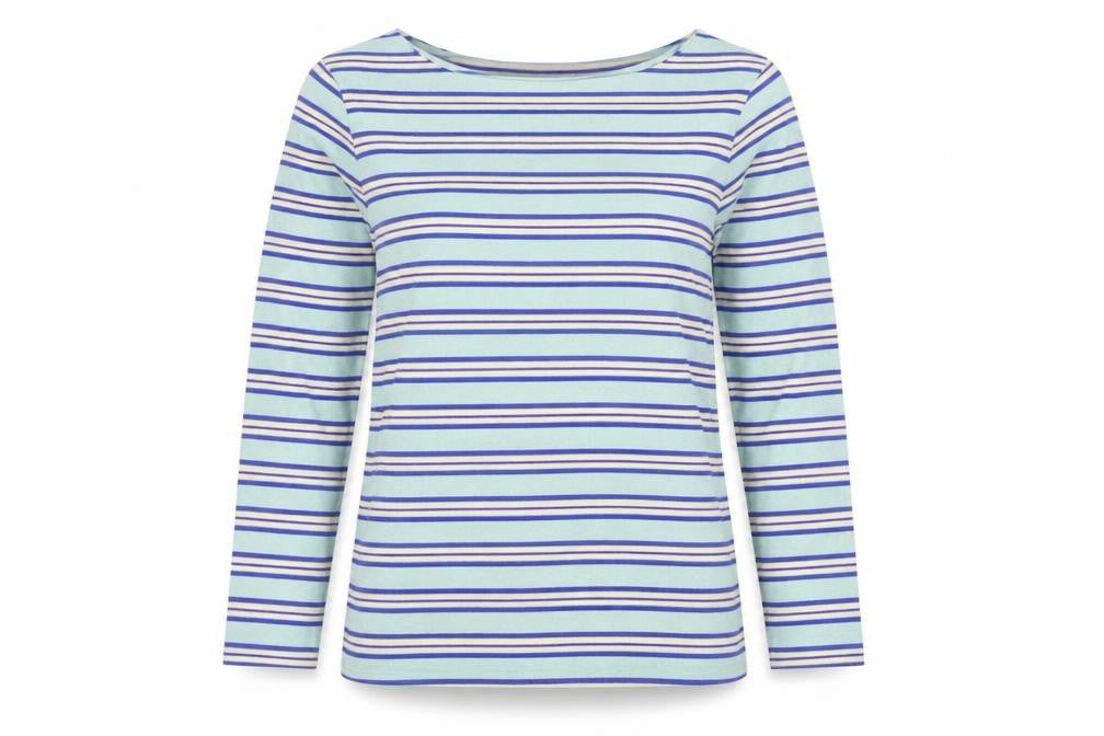 Crew Clothing Women’s Multicoloured Striped Cotton Long Sleeve T-Shirt Size 12