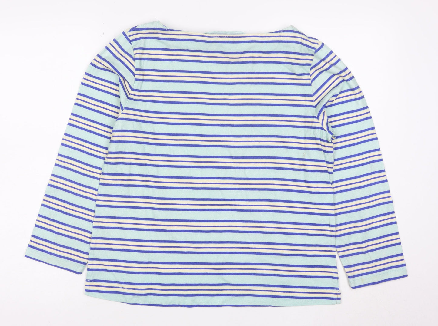 Crew Clothing Company Women’s Multicoloured Striped Cotton Long Sleeve T-Shirt Size 12