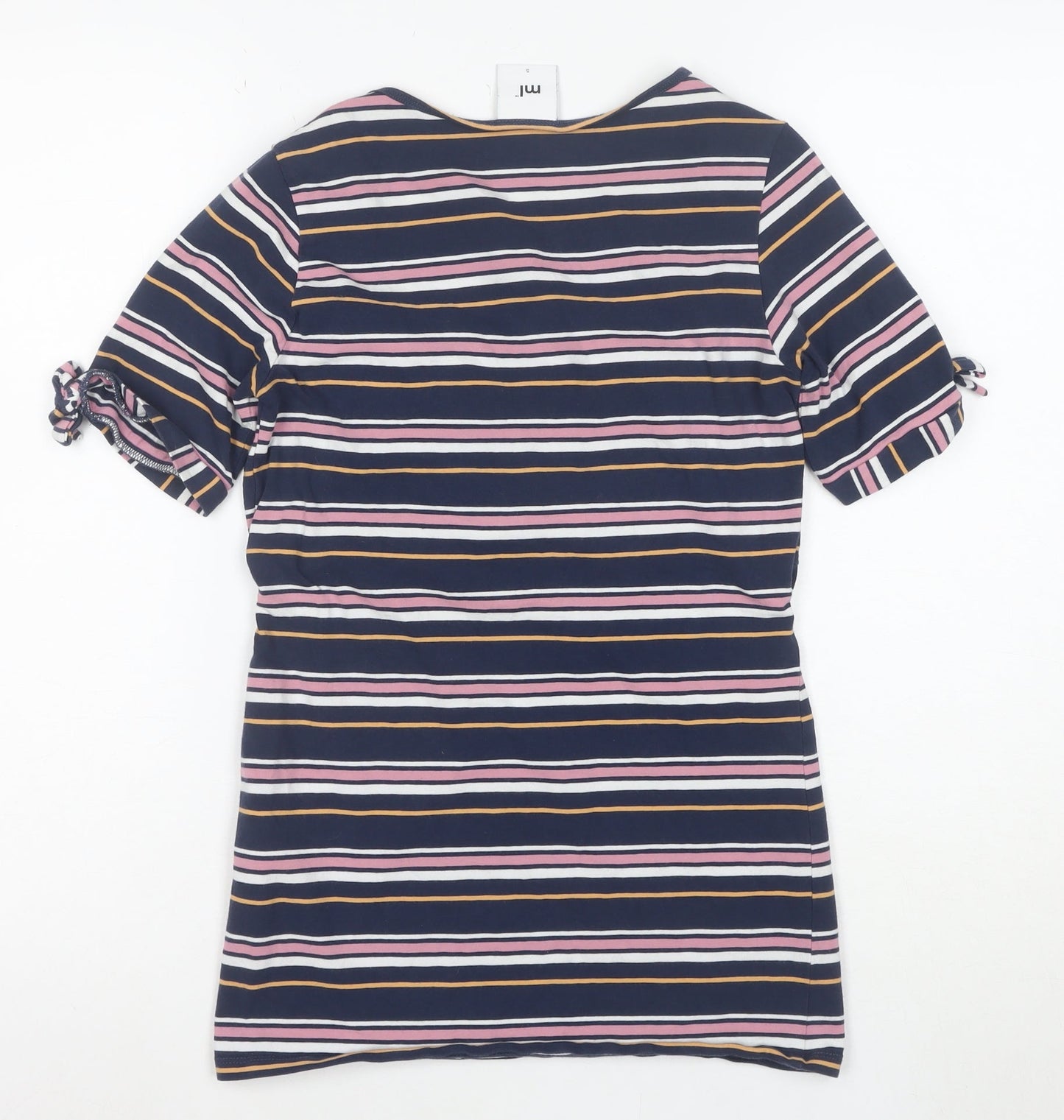 ml Women's Multicoloured Striped Wrap Jersey V-Neck T-Shirt Size S