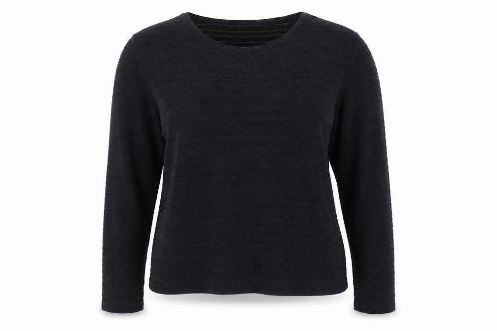 The White Company Women’s Blue Striped Knit Jumper Size 16 Round Neck