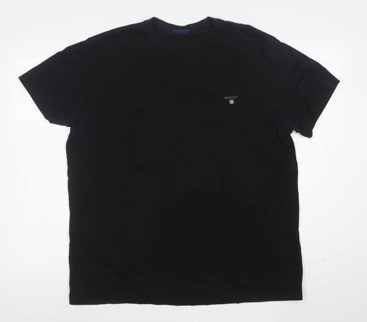 GANT Men's Black Regular Fit Cotton Crew Neck T-Shirt XL